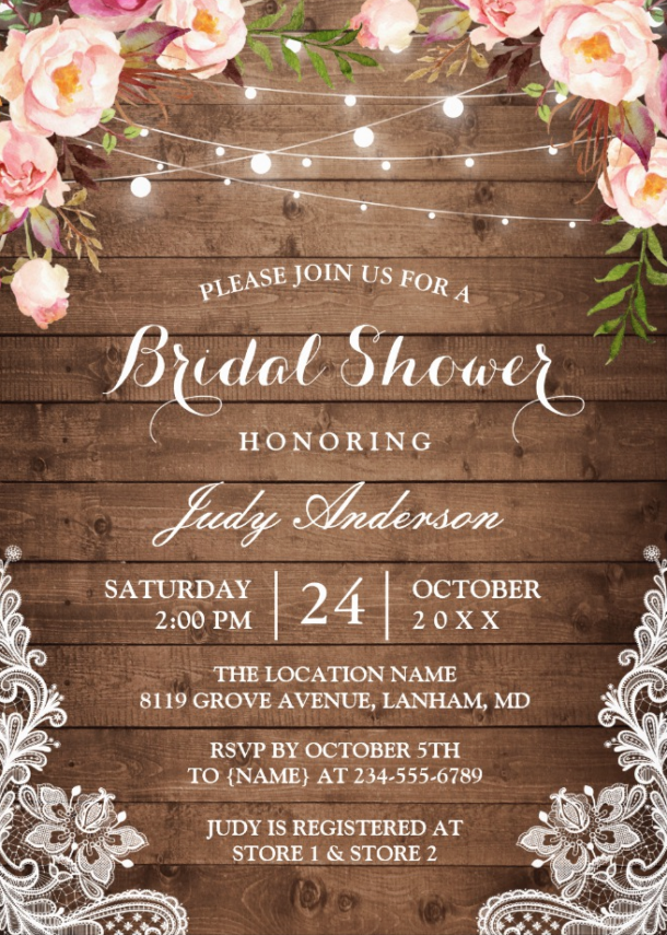 10 Bridal Shower Invitations with Rustic Charm | The Wedding Shoppe