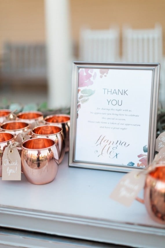 Add copper accents to your wedding decor.