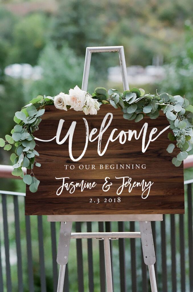 garden wedding sign
