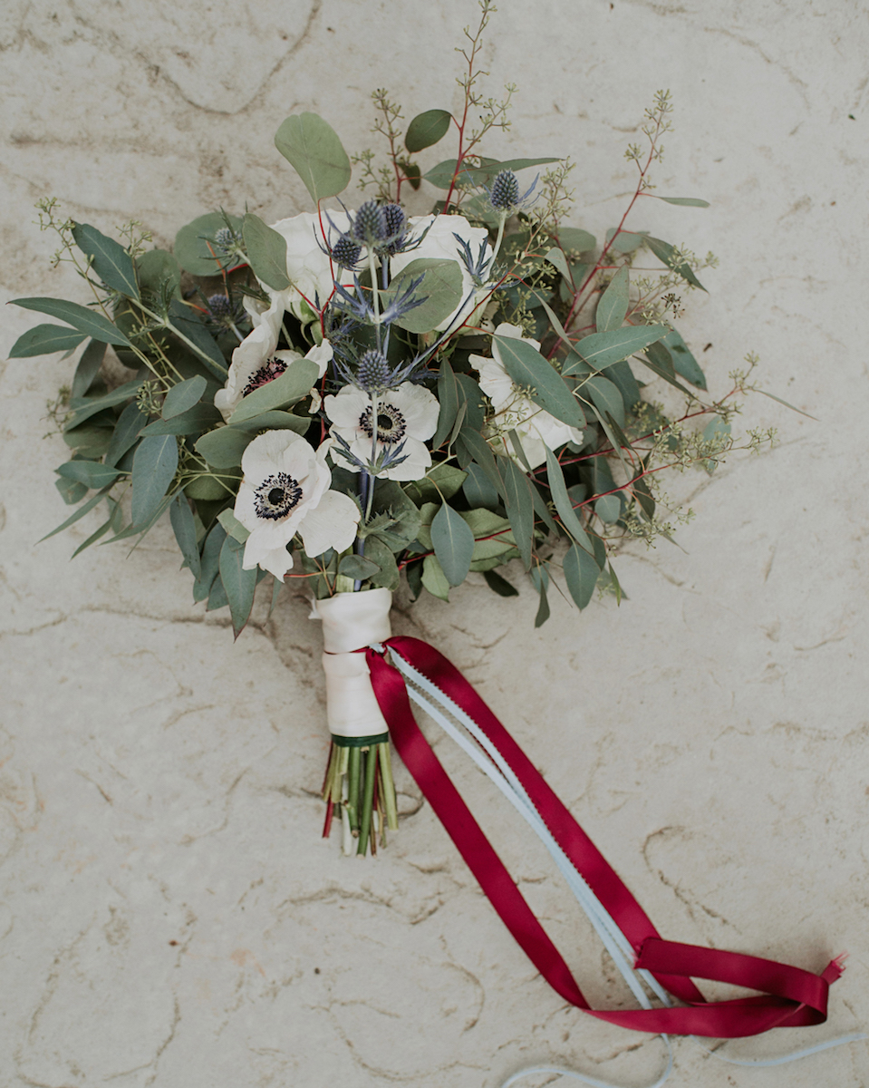 hand tied wedding bouquet
