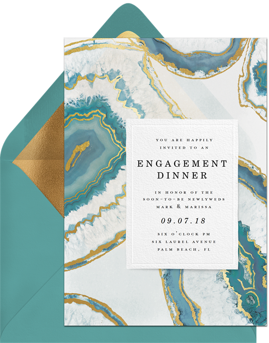 marble engagement party design