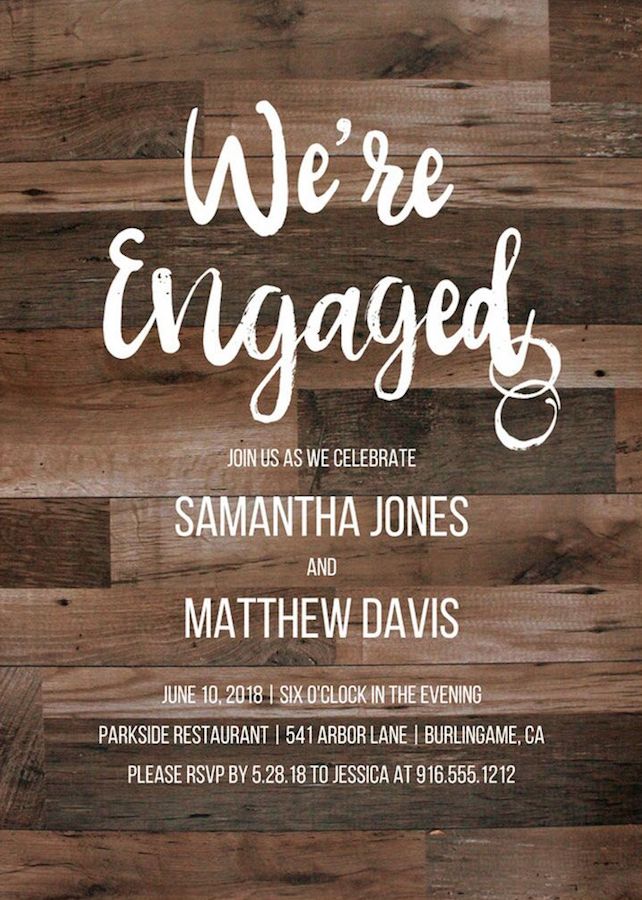 rustic engagement party invitation 