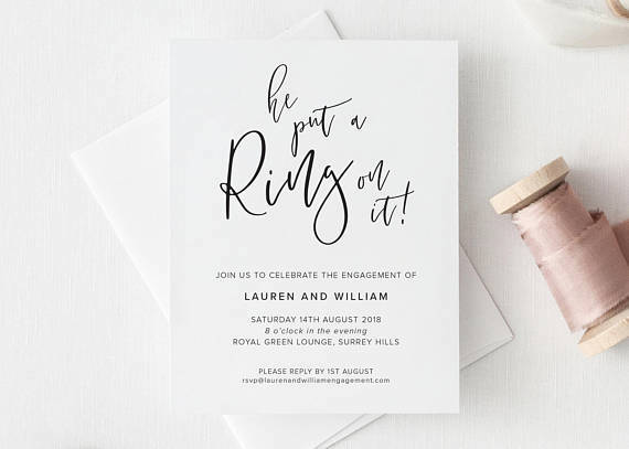 simple engagement party invites