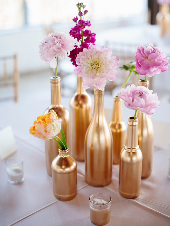 spring wedding bottle centerpieces