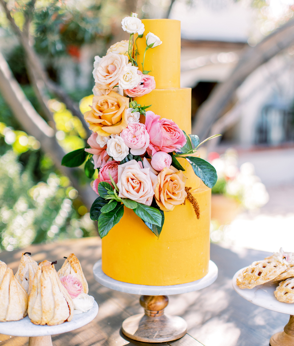 yellow wedding cake spring colors