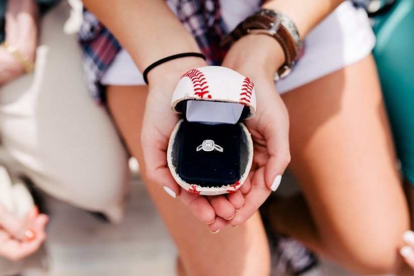 baseball ring engagement announcement