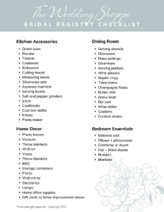 The Ultimate Wedding Registry Checklist For Brides | The Wedding Shoppe