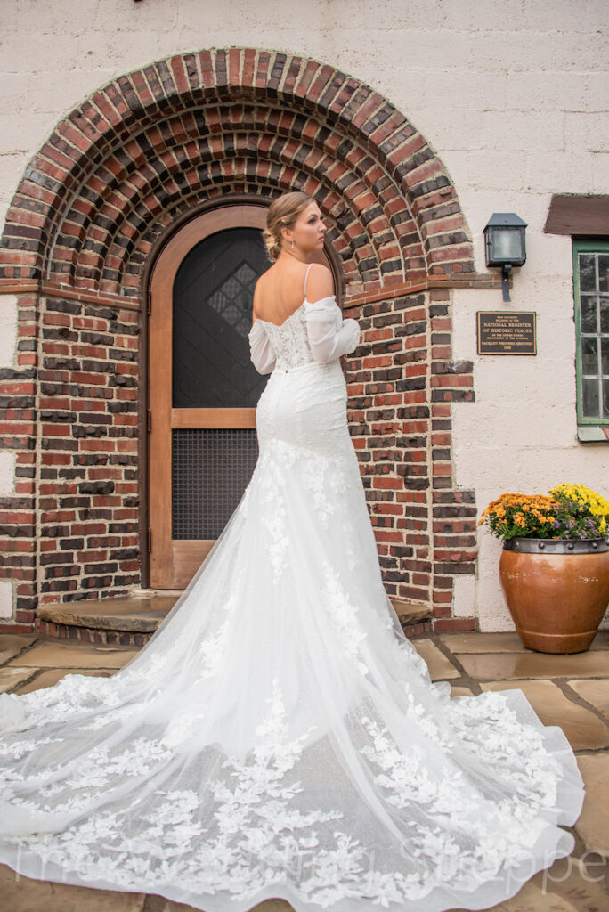 lace wedding gown train
