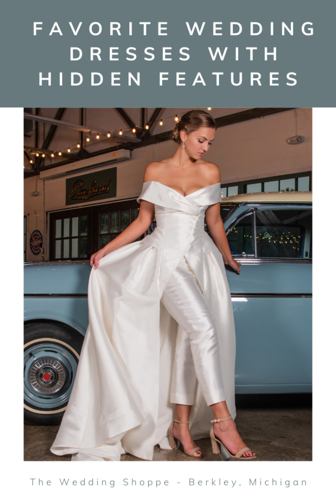 blog post graphic for "Favorite Wedding Dresses with Hidden Features"