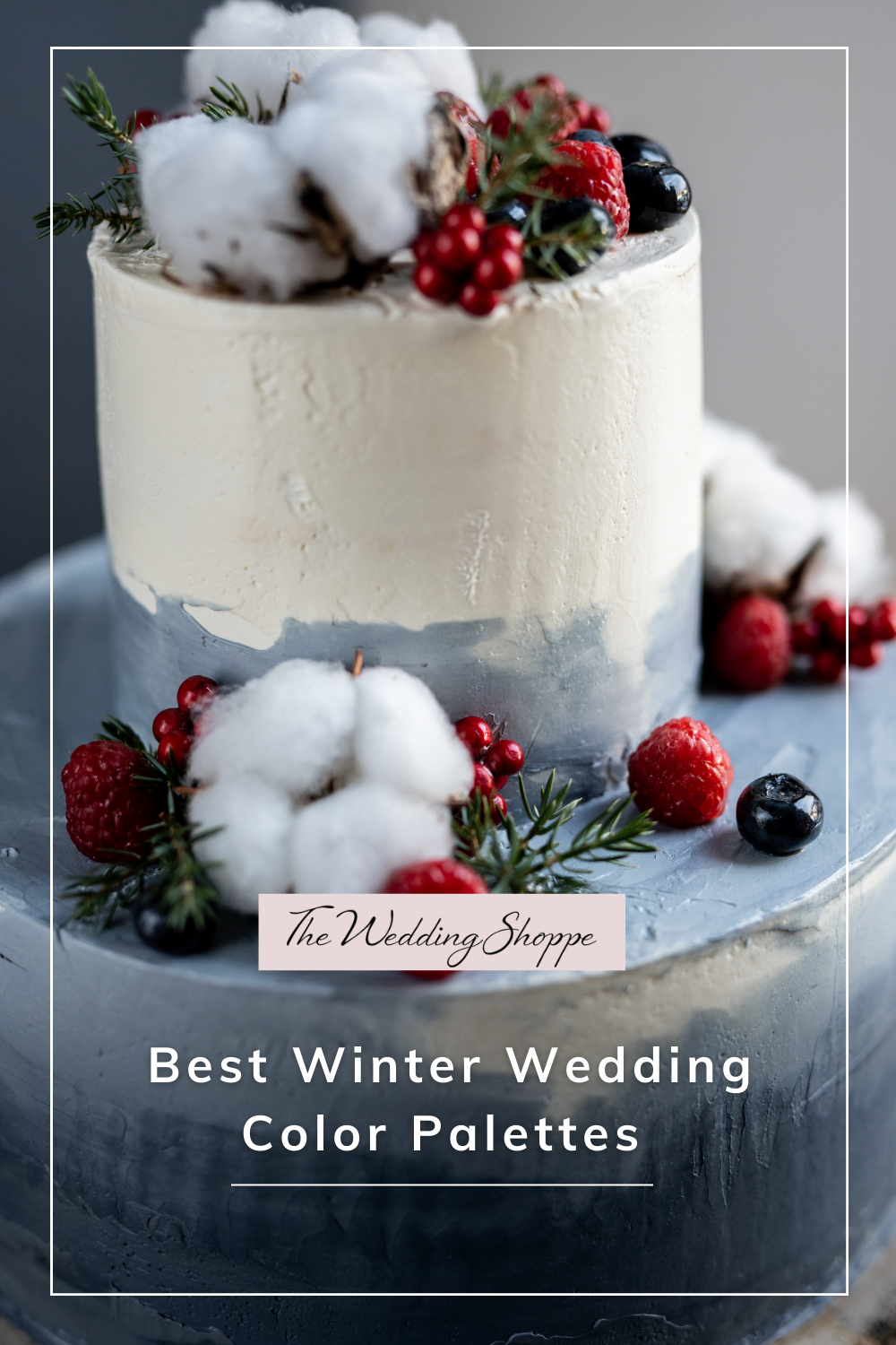 blog post graphic for "Best Winter Wedding Color Palettes"