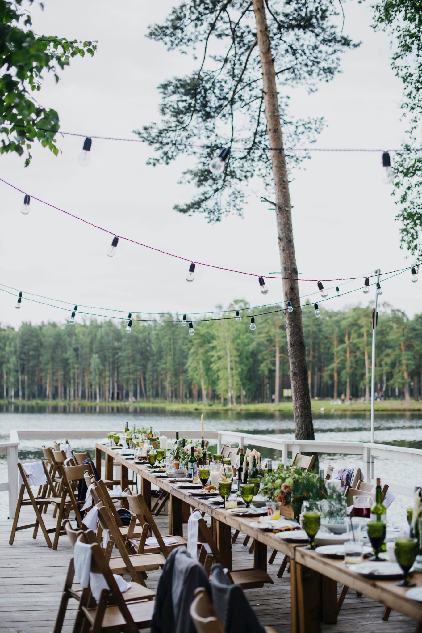 wedding reception with sustainable resources and flowers