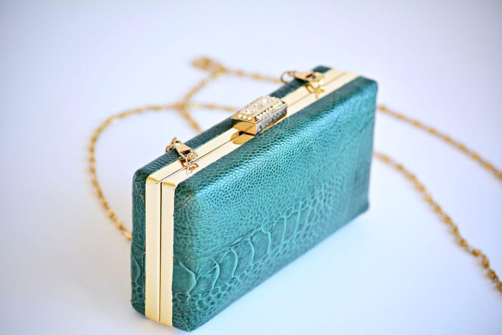 emerald green snakeskin handbag