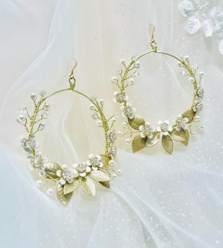 cottagecore style wedding earrings