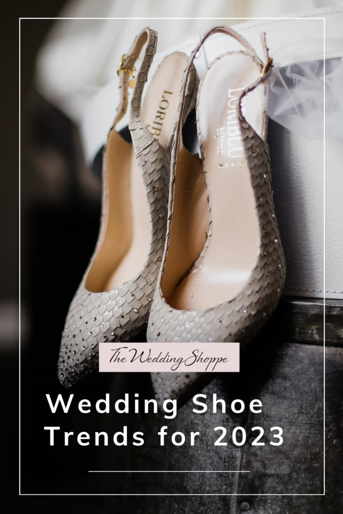 blog post graphic for "Wedding Shoe Trends for 2023" from The Wedding Shoppe