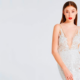 couture wedding dress with plunging neckline
