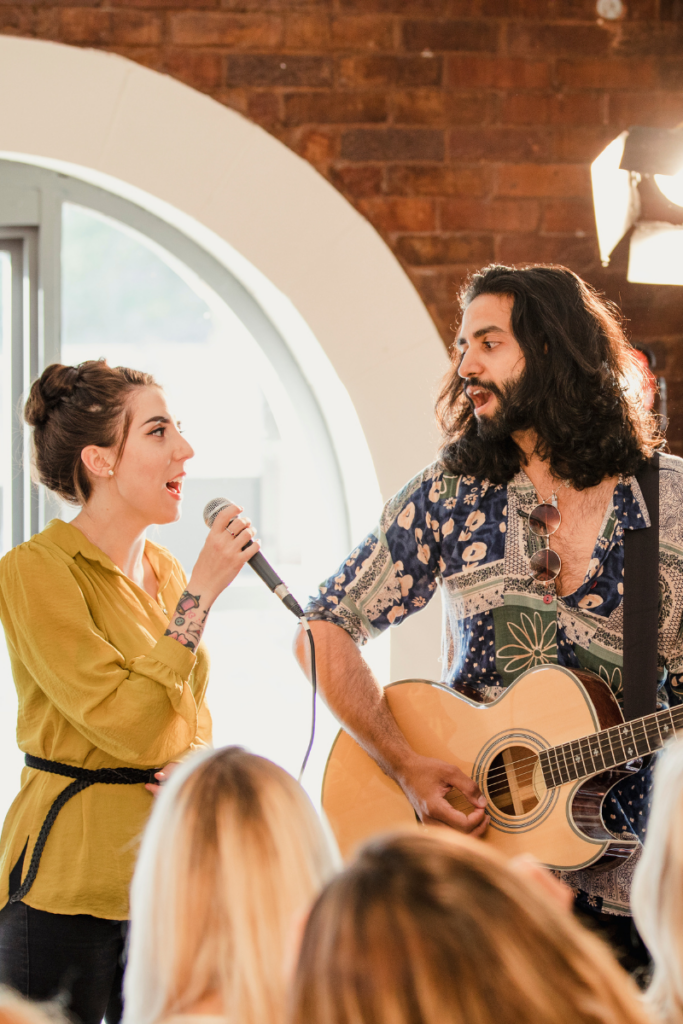 singing live music performance at wedding