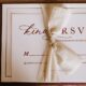 RSVP invitation for a bridal shower wrapped in a bow