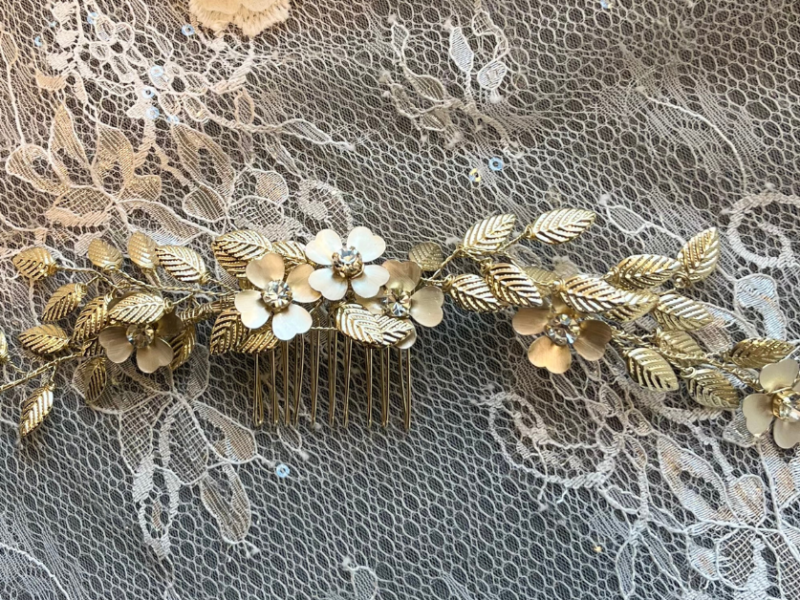 summer wedding bridal floral hair accessory