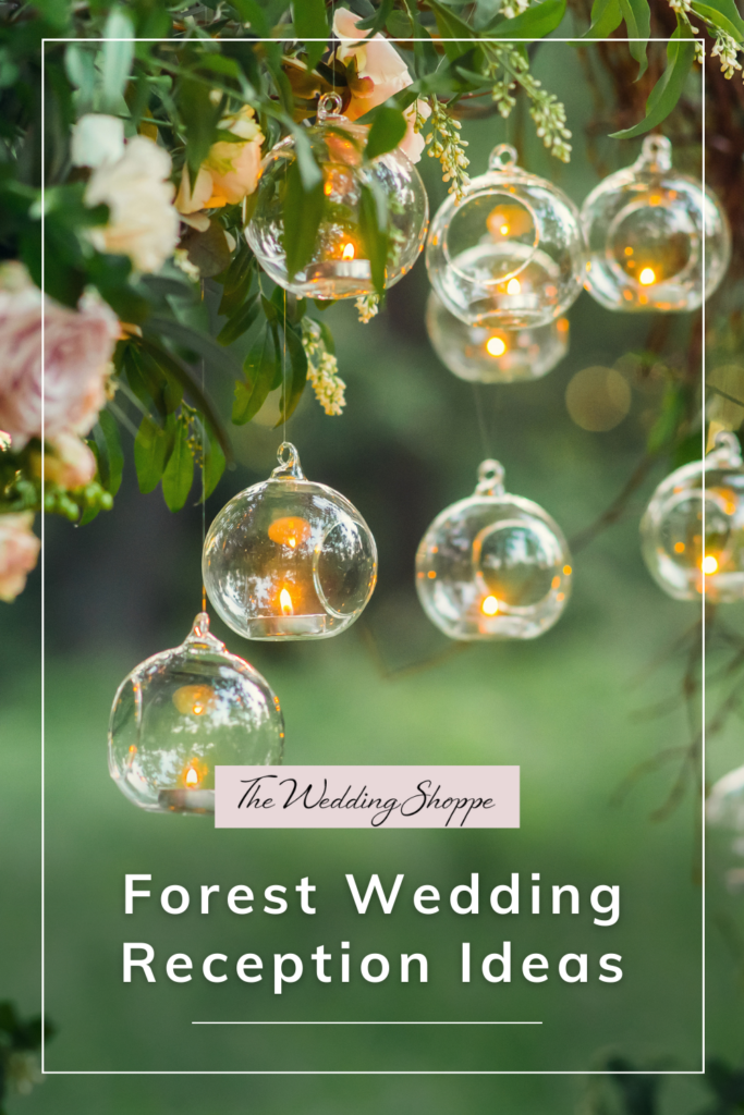 blog post graphic for "Forest Wedding Reception Ideas" from The Wedding Shoppe