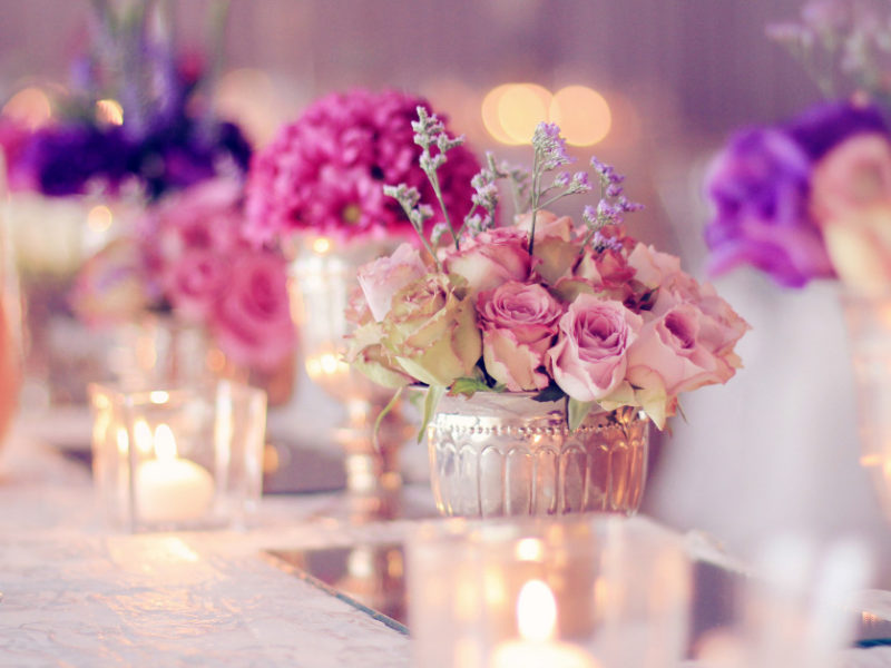 romantic summer wedding table display