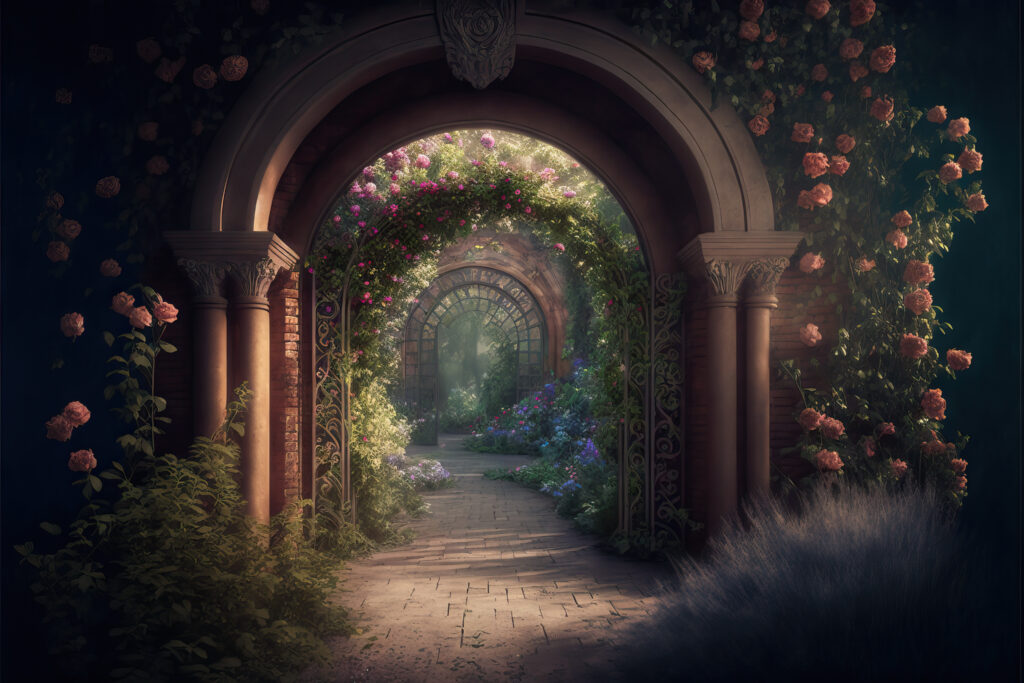magical archway with flowers for a fairytale wedding venue