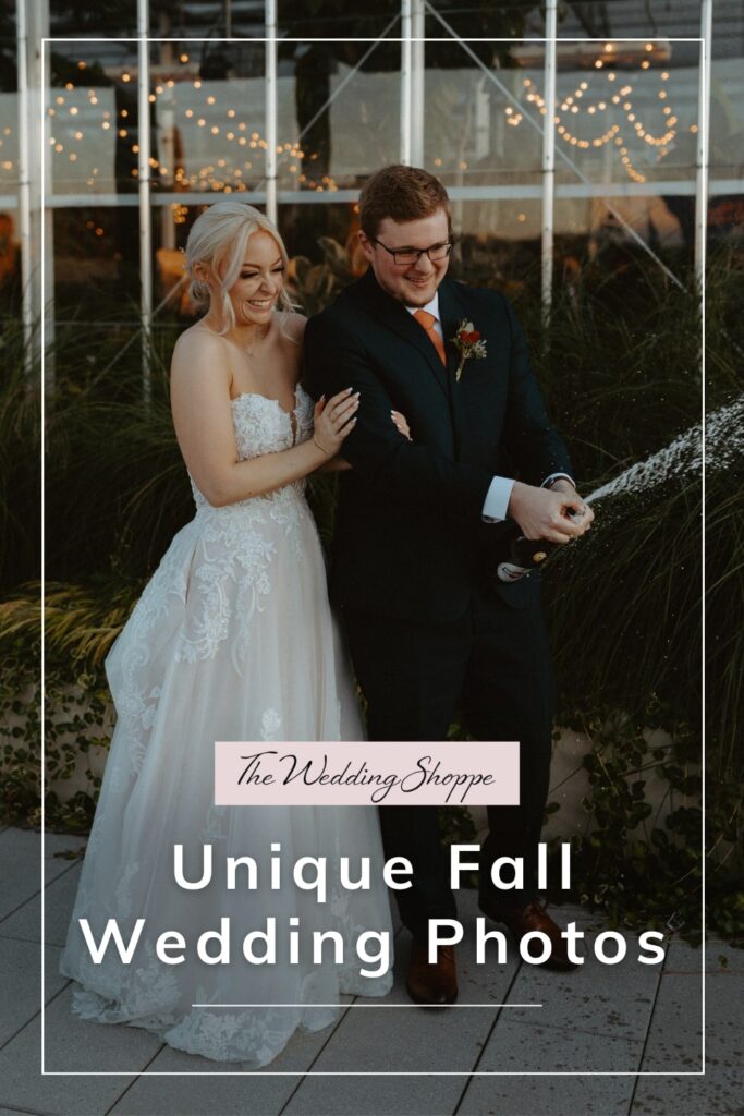 blog post graphic for "Unique Fall Wedding Photos" from The Wedding Shoppe