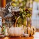 pumpkins and greenery decor set up for a fall wedding