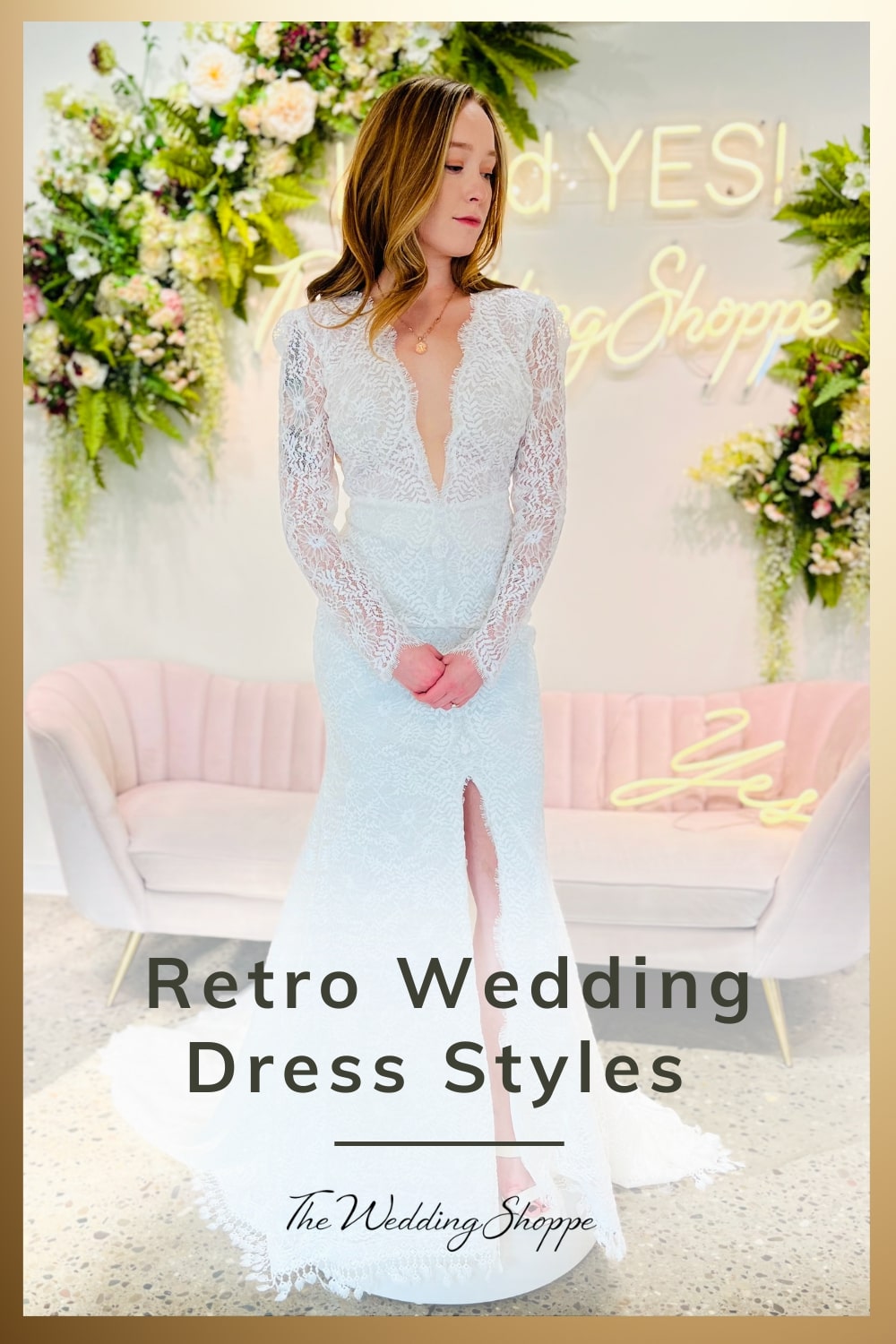 blog post graphic for "Retro Wedding Dress Styles" from The Wedding Shoppe