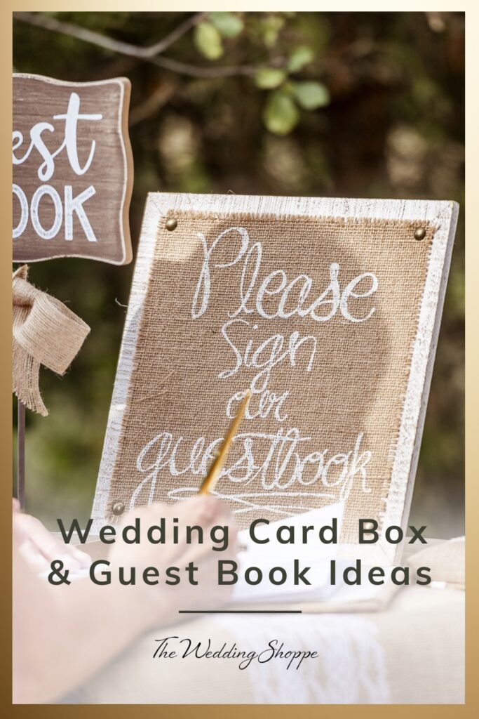 Blog post graphic for "Wedding Card Box and Guest Book Ideas" from The Wedding Shoppe