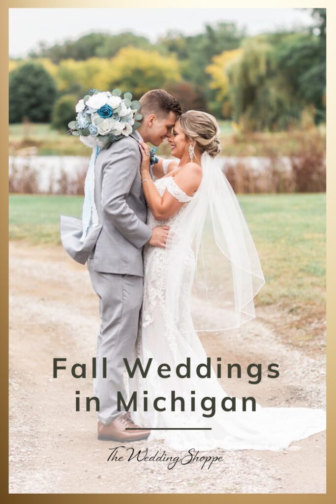 blog post graphic for "Fall Weddings in Michigan" from The Wedding Shoppe