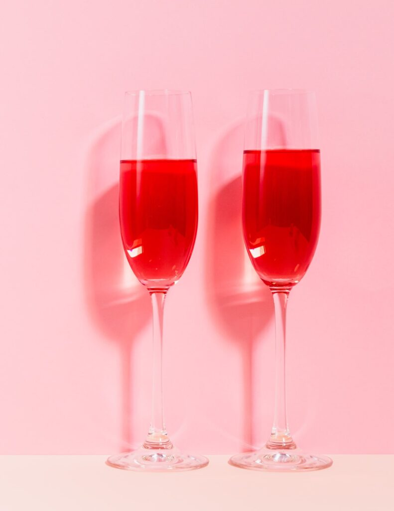 two pink cocktails perfect for a Barbie bachelorette party