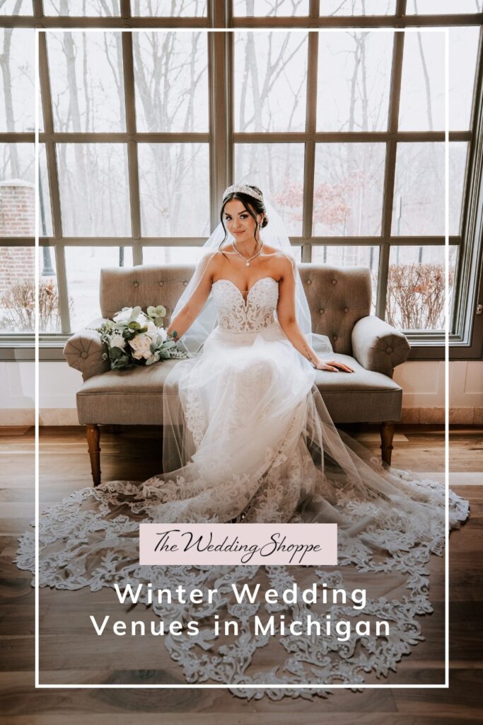 blog post graphic for "Winter Wedding Venues in Michigan" from The Wedding Shoppe