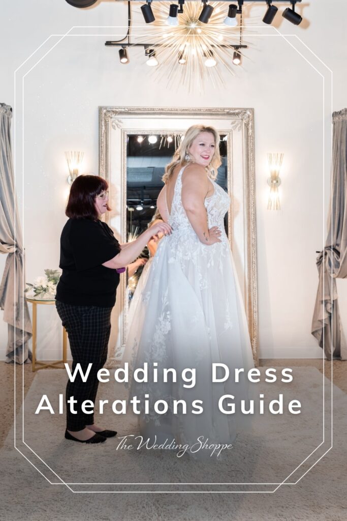 blog post graphic for "Wedding Dress Alterations Guide" from The Wedding Shoppe