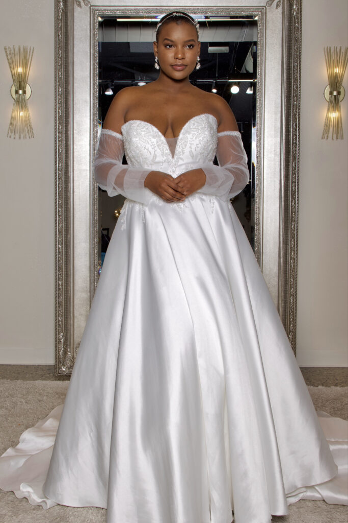 Theresia - A very lucky bride will sparkle all night long in this fully beaded bodice ballgown