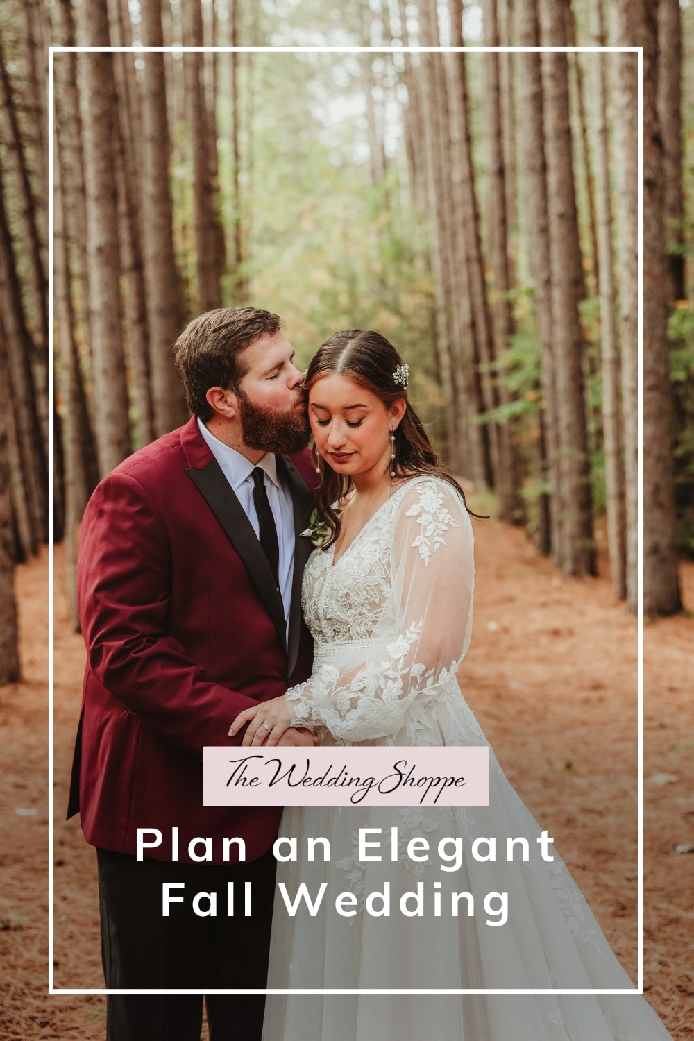 pinnable graphic for "Plan an Elegant Fall Wedding" from The Wedding Shoppe