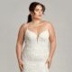 A glittery plus-size dress with tulle and lace appliqué in Michigan