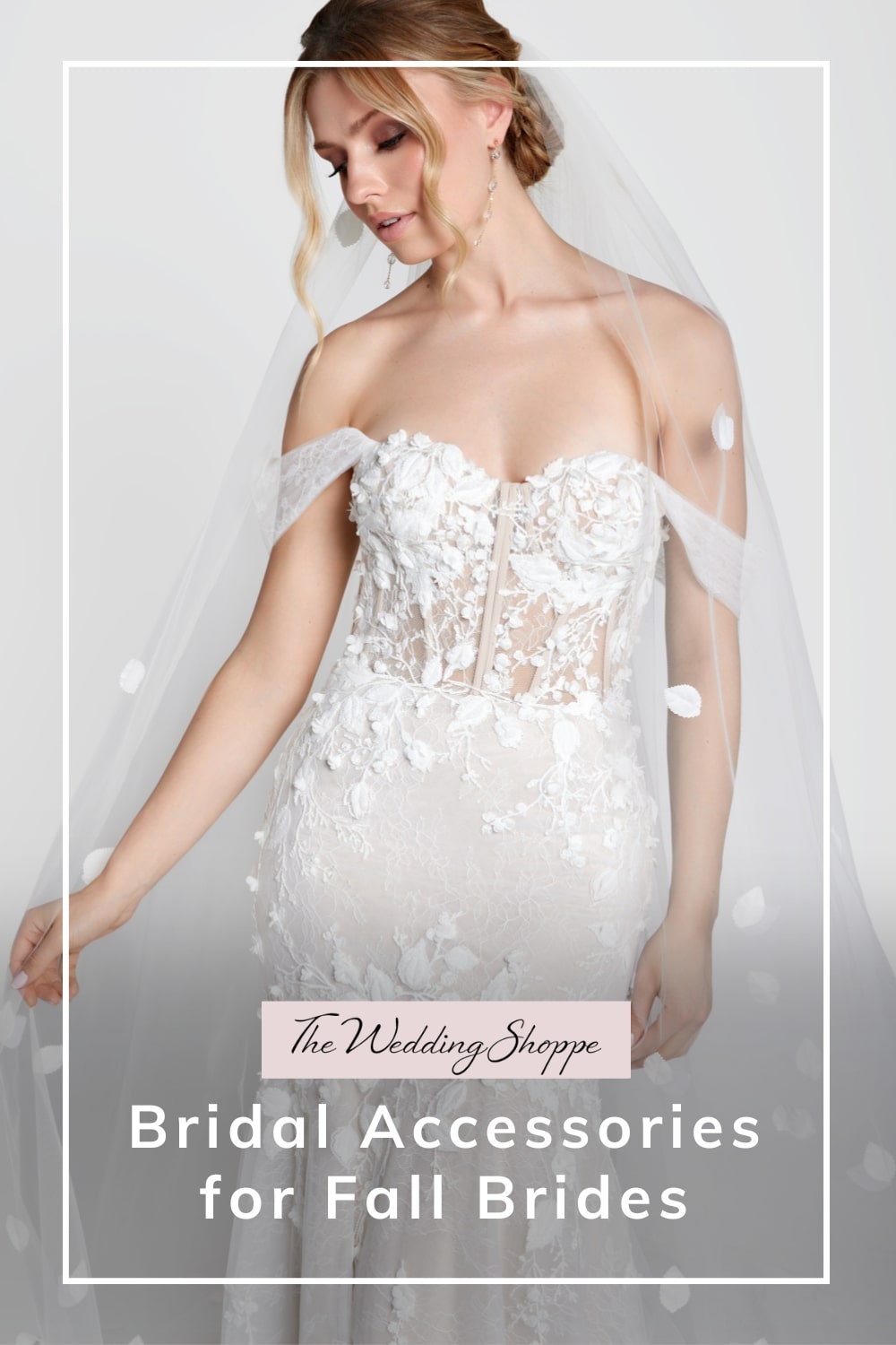 pinnable graphic for "Bridal Accessories for Fall Brides" from The Wedding Shoppe