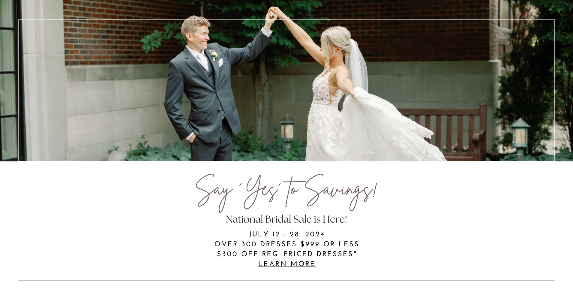 National Bridal Sale poster for the Wedding Shoppe July 12 - 28, 2024