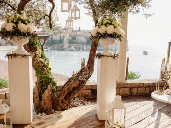 a gorgeous wedding locale on a lake with natural forest elements