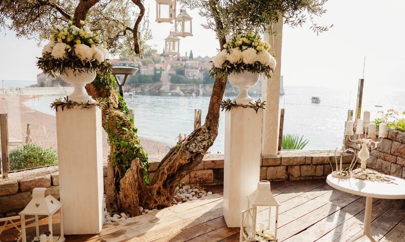 a gorgeous wedding locale on a lake with natural forest elements