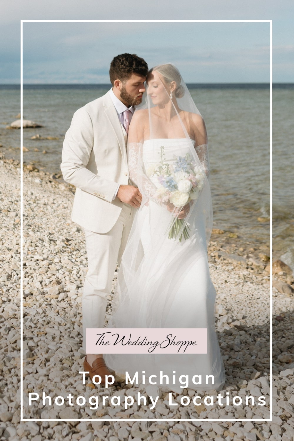 pinnable graphic for "Top Michigan Photography Locations" from The Wedding Shoppe