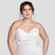 Rachel - a strapless, sweetheart gown with flattering asymmetrical ruching and a skirt slit. The clean lines and simplicity of Rachel make her perfect for just about any destination!