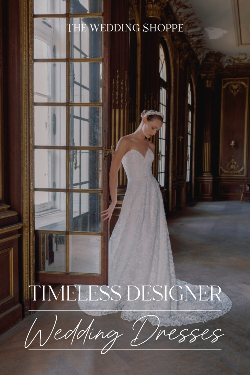 Pinnable blog post graphic for "Fall in Love with Sareh Nouri Wedding Gowns" from The Wedding Shoppe.