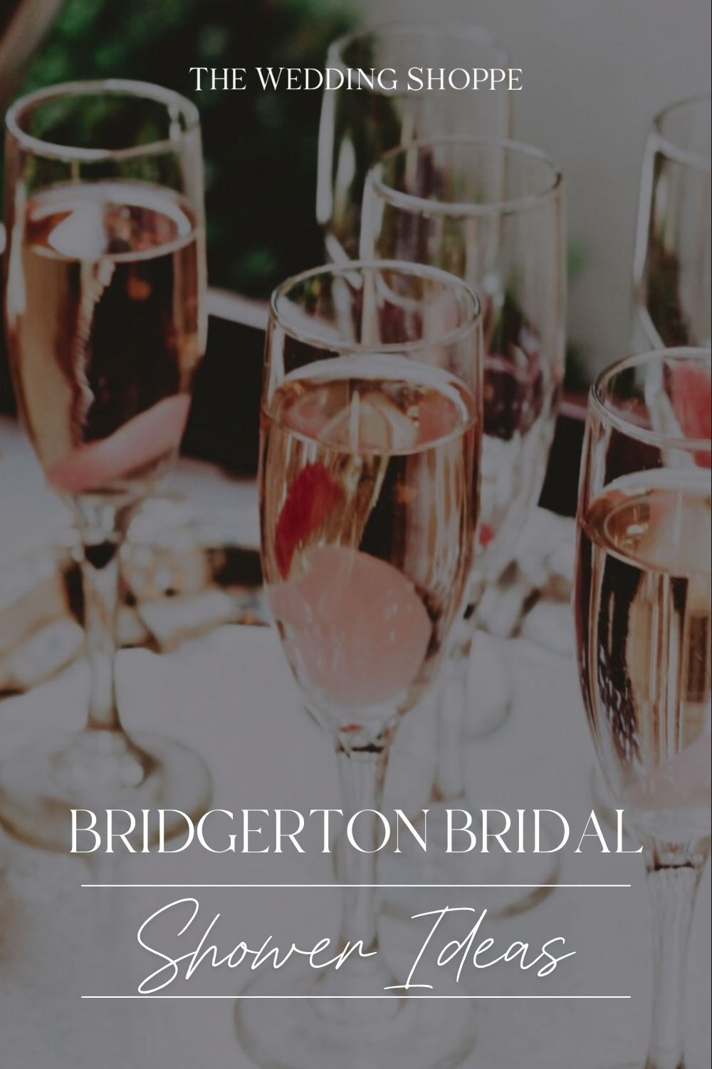 Pinnable blog post graphic for "Bridgerton Bridal Shower Ideas" from The Wedding Shoppe.