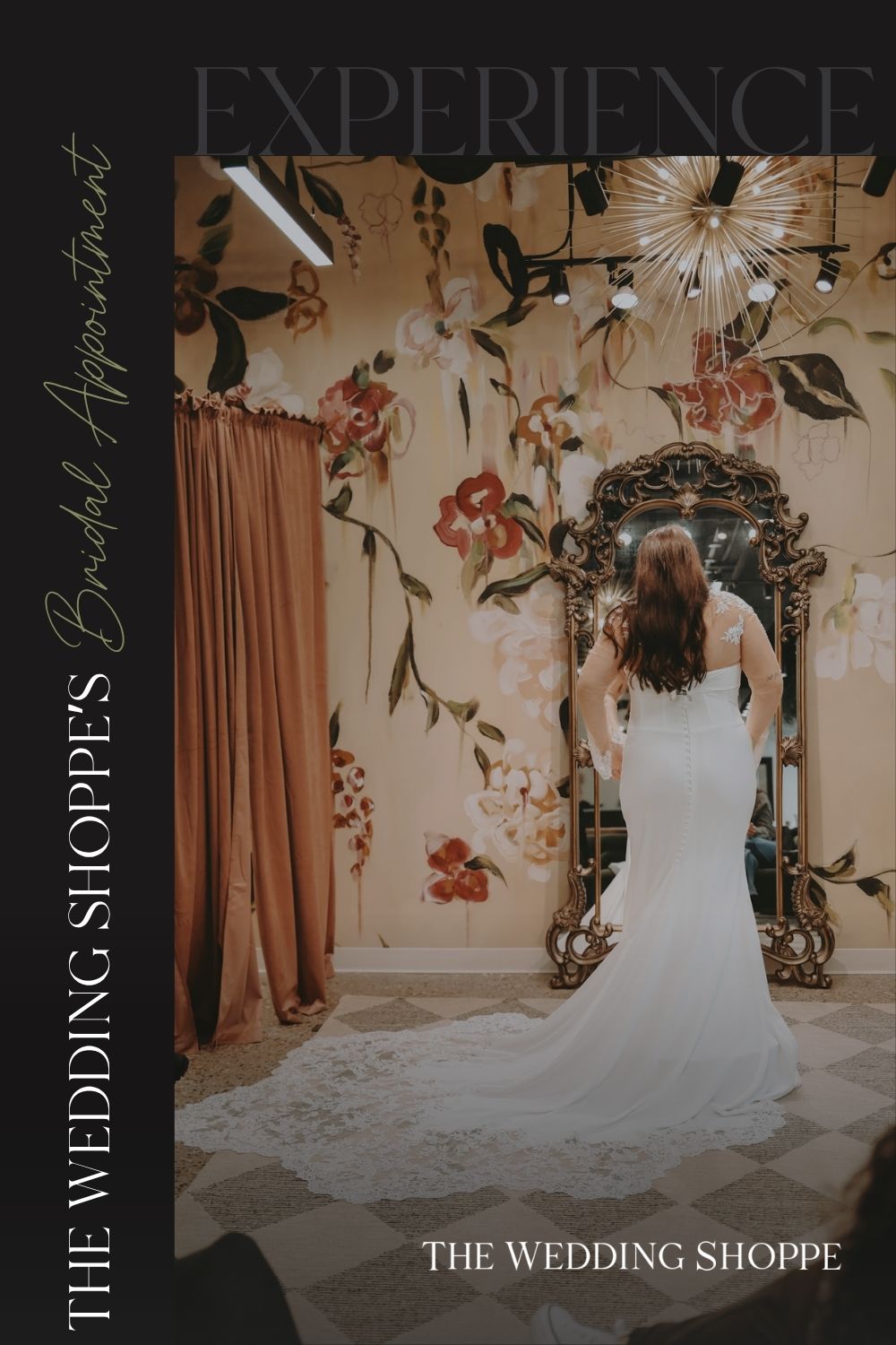 Pinnable blog post graphic for "The Wedding Shoppe's Bridal Appointment Experience" from The Wedding Shoppe.